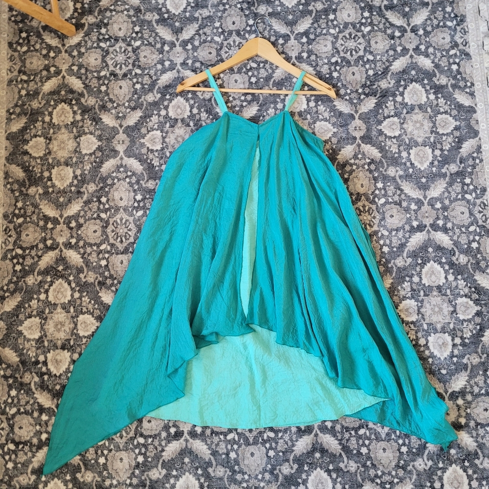 Flowy Teal Two-Layer Dress